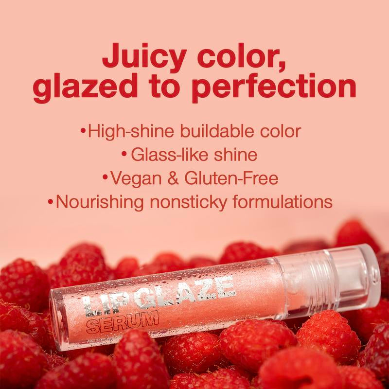 Palladio Lip Glaze Serum, Hydrating Lip Gloss with Peptides & Hyaluronic Acid for Plump, Smooth, and Nourished Lips – Vegan, High-Shine, Non-Sticky Finish