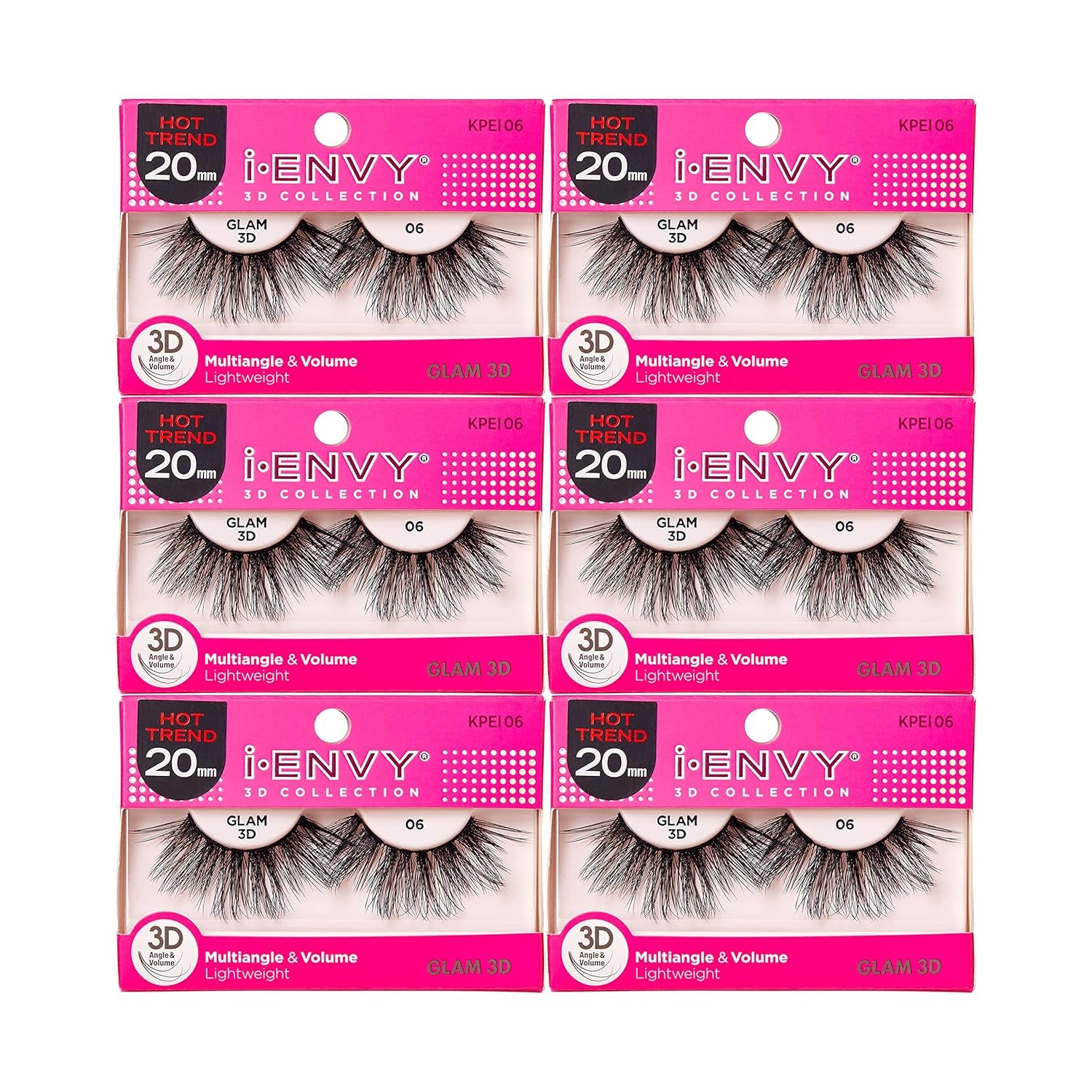 I-Envy 3D Glam Collection: Multi-Angle Volume Lashes (6 Pack)