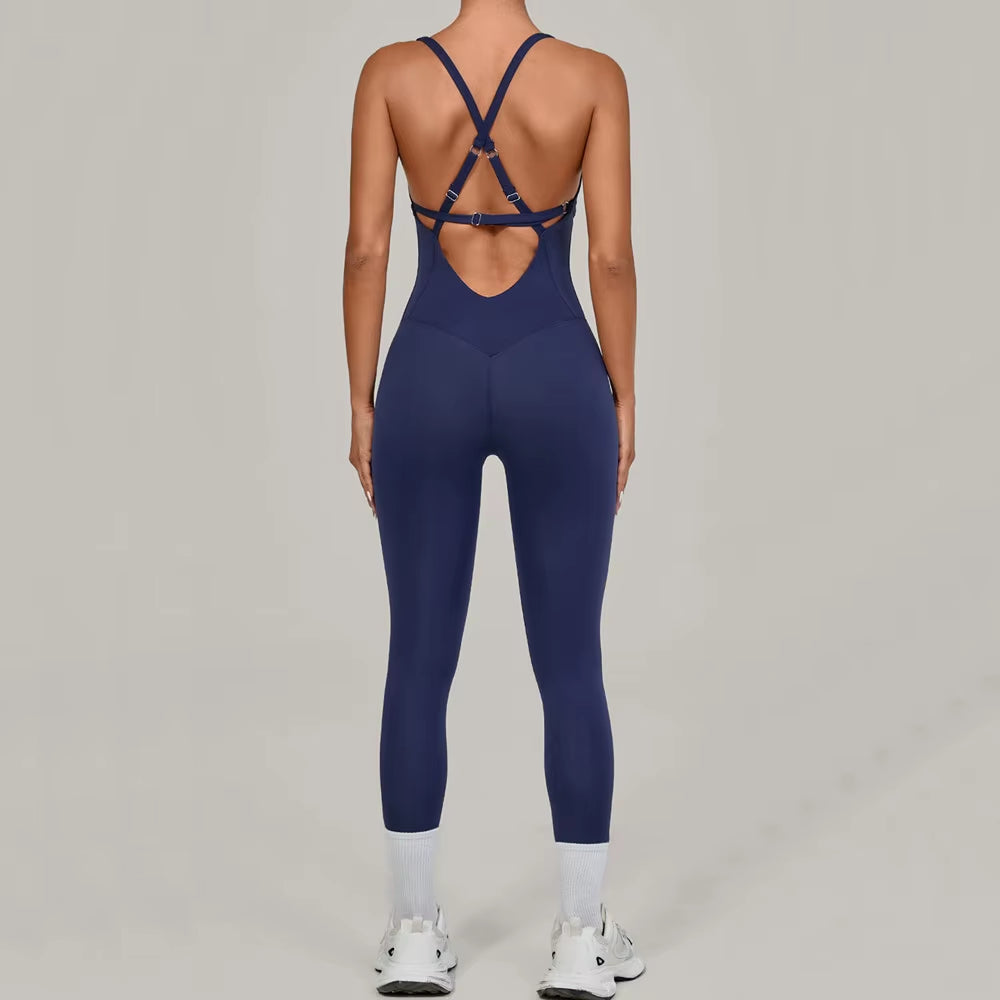 Adjustable Back Fitnes Women Bodysuits Corset Yoga Set Push up Gym One Piece Jumpsuit Workout Jumpsuit Female Active Wear XP274