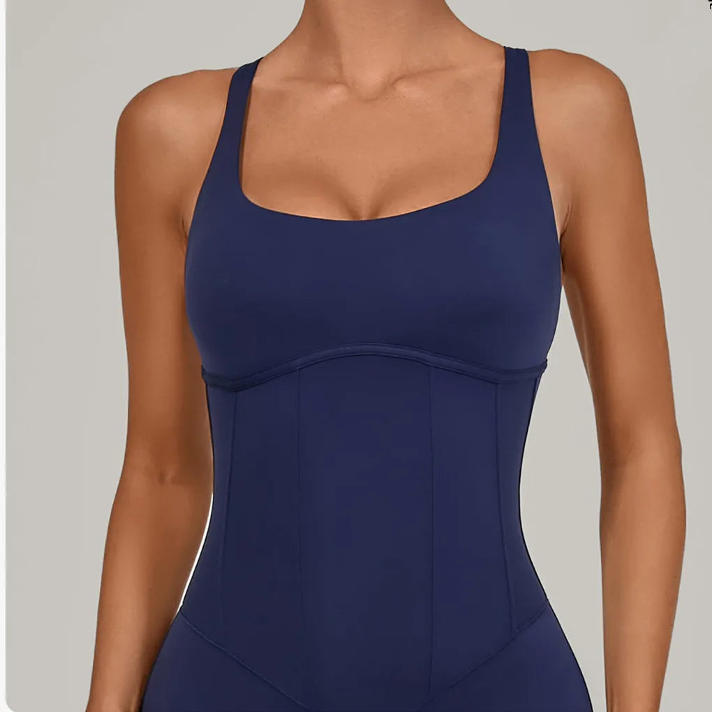 Adjustable Back Fitnes Women Bodysuits Corset Yoga Set Push up Gym One Piece Jumpsuit Workout Jumpsuit Female Active Wear XP274