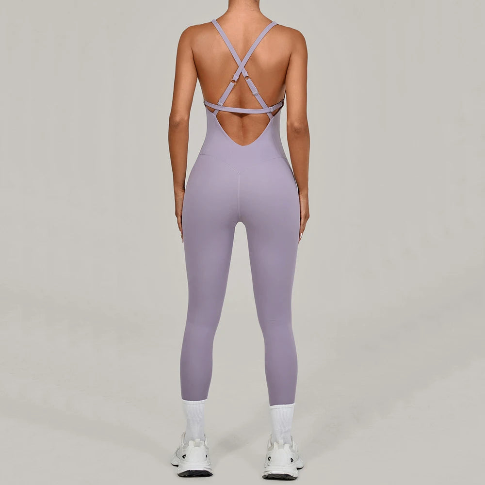 Adjustable Back Fitnes Women Bodysuits Corset Yoga Set Push up Gym One Piece Jumpsuit Workout Jumpsuit Female Active Wear XP274