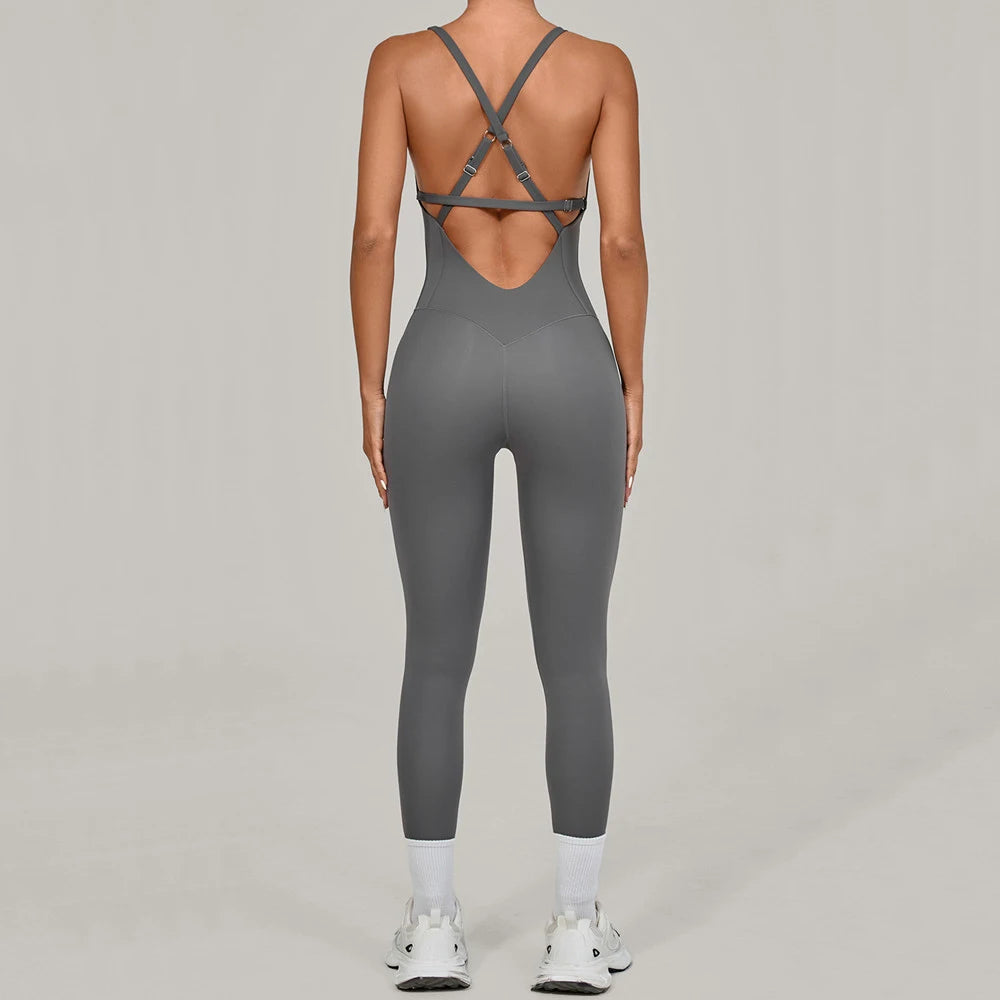 Adjustable Back Fitnes Women Bodysuits Corset Yoga Set Push up Gym One Piece Jumpsuit Workout Jumpsuit Female Active Wear XP274